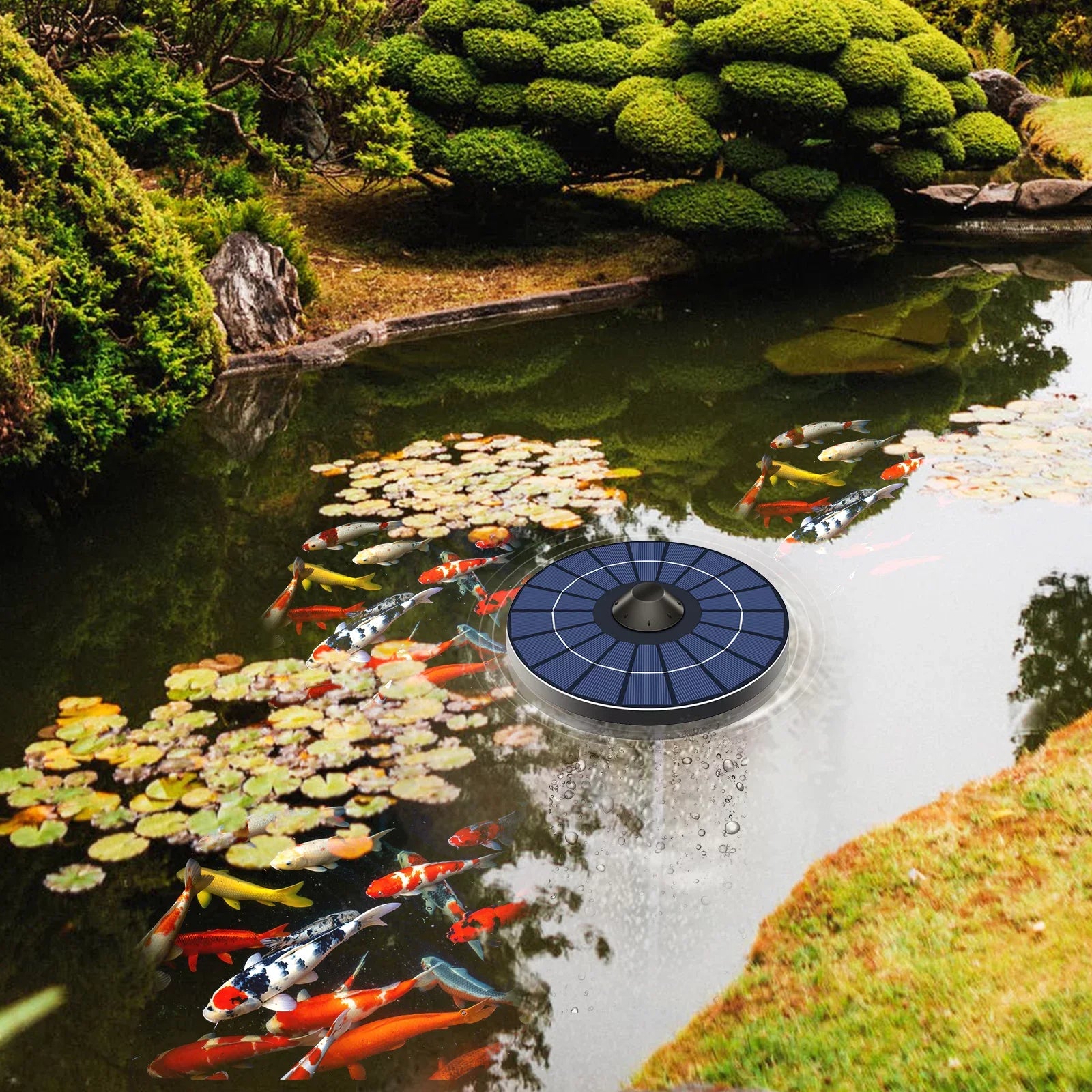 Carevas Instrument,Aerator Fish Tank Fish Tank Small Pond Aerator Stone Water Pond Tank Small Pond Bubble Stone Water Small Pond Water Solar Aerator Pump mewmewcat Air se Bubble