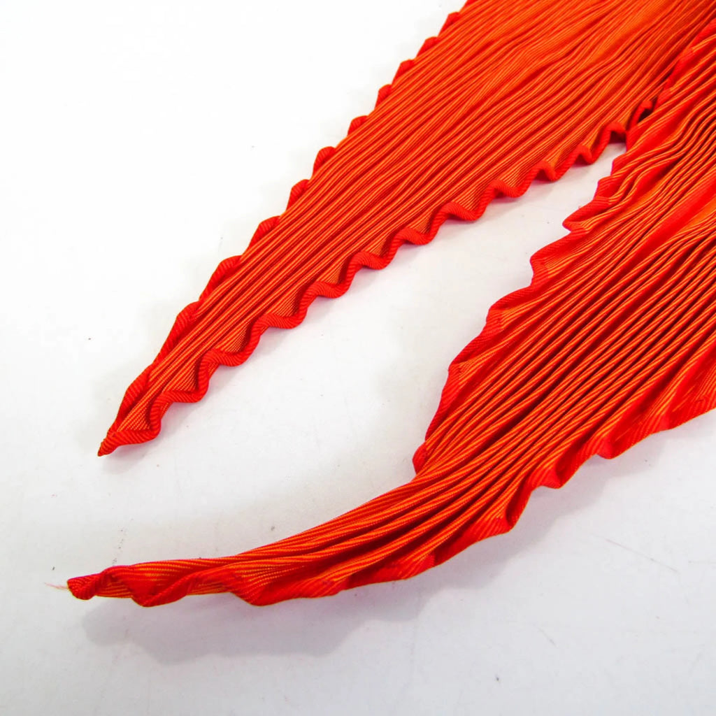 Pre-Owned Hermes Pleats Women's Silk Scarf Orange (Good)