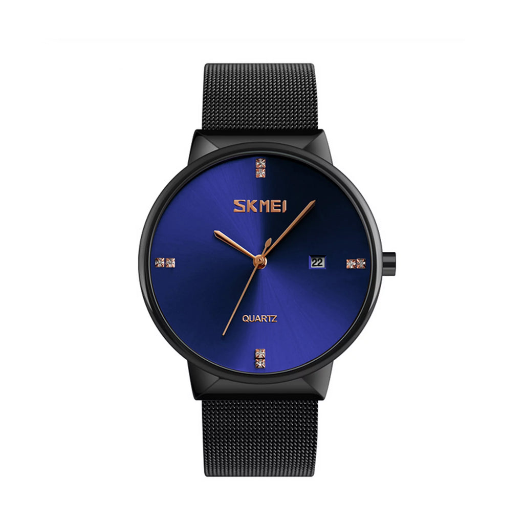 SKMEI Mens Ultra Thin Luxury Stainless Steel Watch, 30M Water