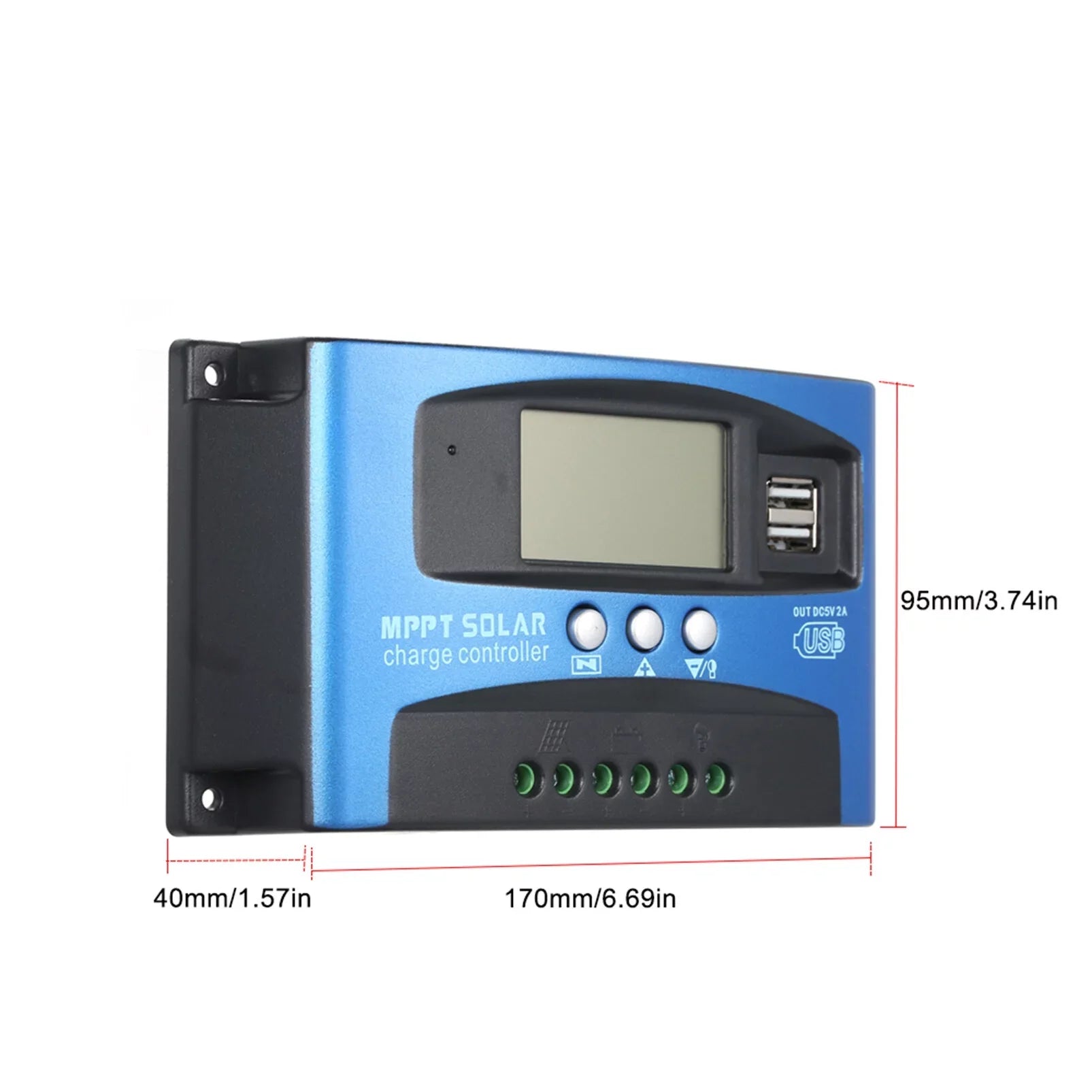 Mistaha 100A MPPT Solar Charge Controller Dual USB LCD Display Auto Solar Cell Panel Charger Regulator