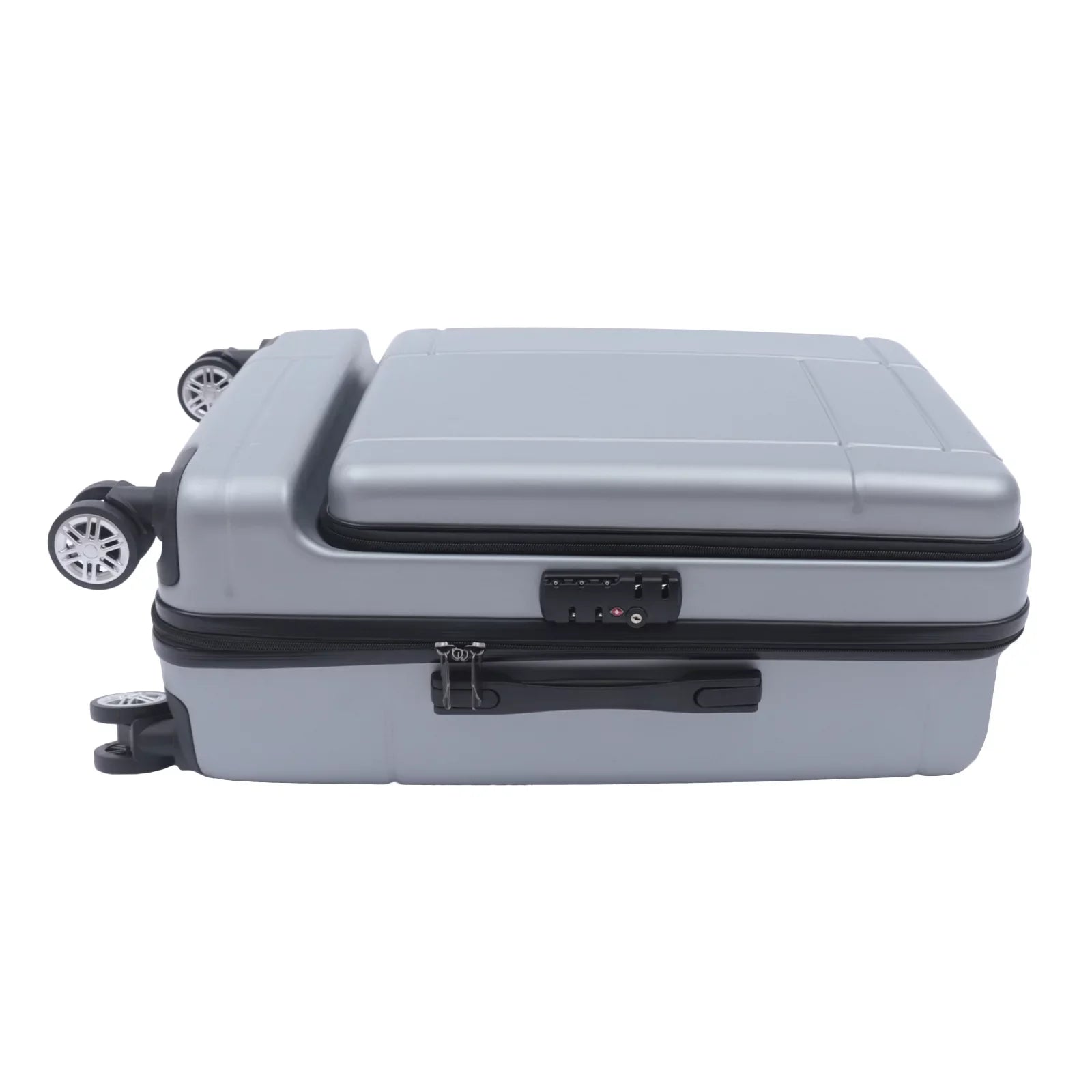Wuzstar 24" Traveling Luggage PC+ABS Luggage Bags with TSA Lock Resilient Spinner Wheels Hardside Carry On Suitcase , Silver