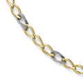 14k Gold Two-Tone Polished D/C Fancy Link Bracelet