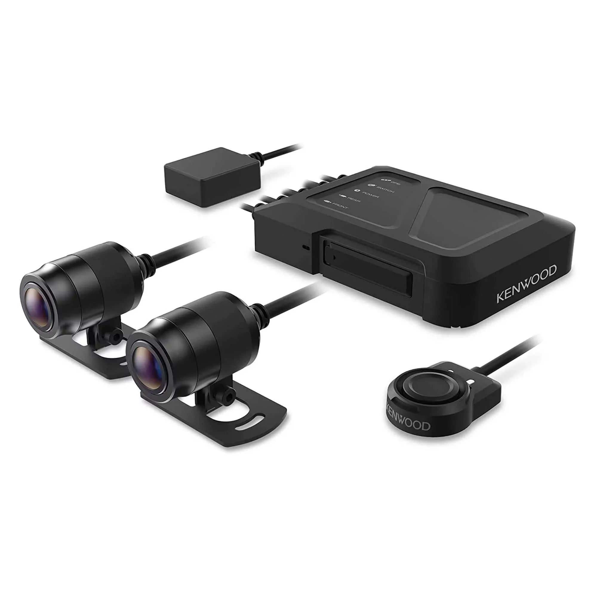 Kenwood STZ-RF200WD Motorsports HD Dash Cam with GPS and Rear-View Camera with 2 Kenwood STZ-RFCC500 16ft (5m) Extensional Cable