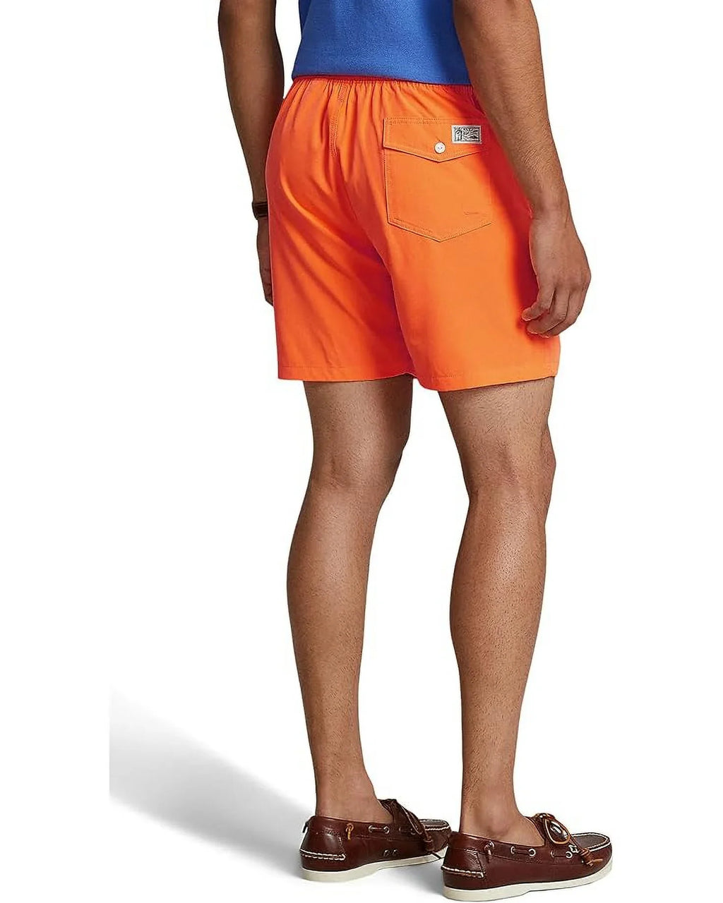 Polo Ralph Lauren Mens 5.75-Inch Traveler Classic Swim Trunks Blaze Orange-Small