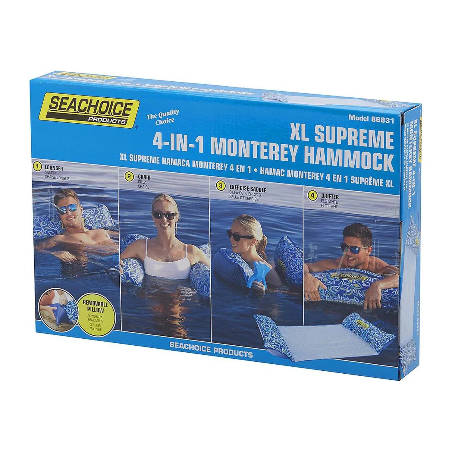 Seachoice 86831 XL Supreme 4-in-1 Monterey Ultrasoft Airmesh Water Hammock Lounge Chair