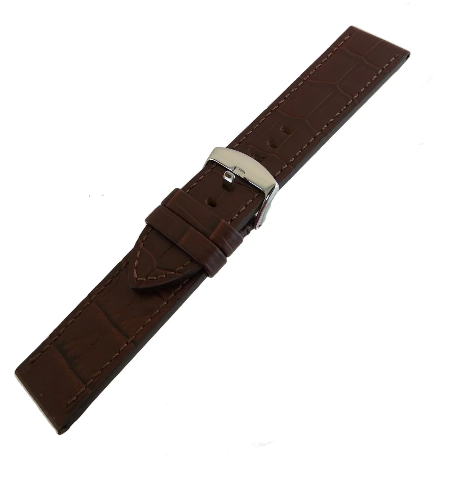 Hadley Roma MS910 24mm Brown Alligator Grain Panerai Style Men's Watch Band