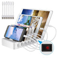 USB Charging Station Multiple Devices - Fast Charging Organizer with 6 USB Ports Dock Cell Phone Apple, Samsung, Android Phone, iPhone