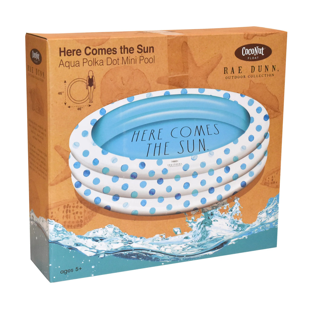Rae Dunn Aqua Polka Dot Mini Pool by CocoNut Float - Here Comes The Sun Theme