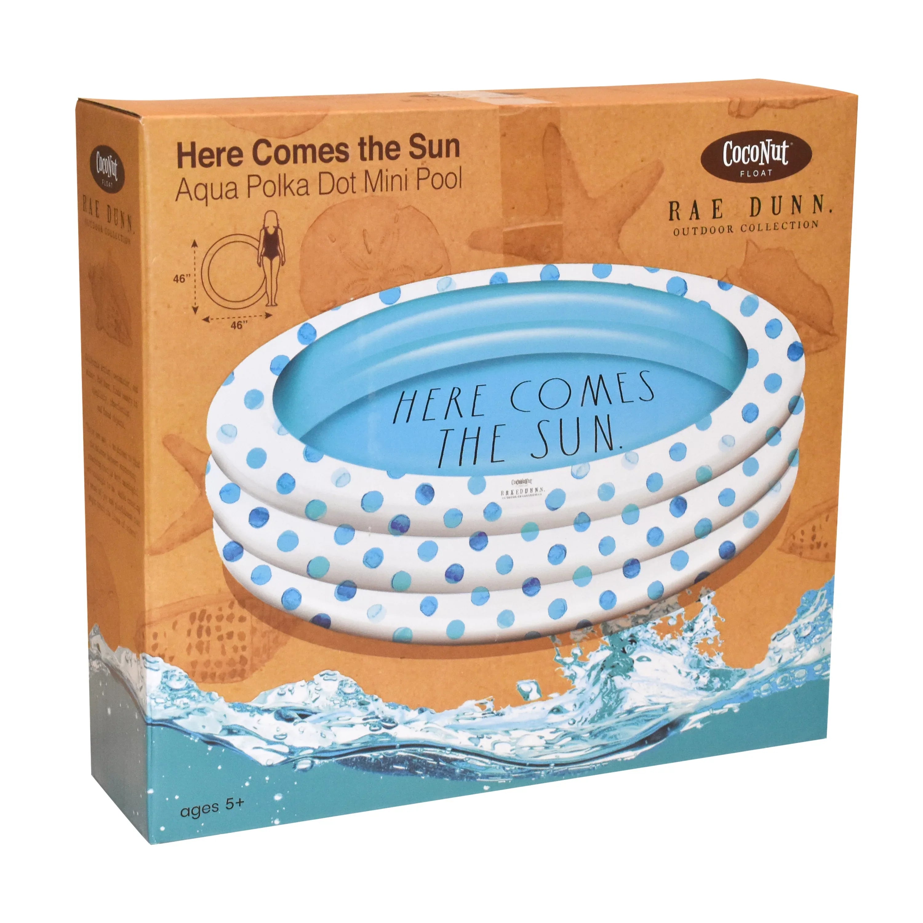 Rae Dunn Aqua Polka Dot Mini Pool by CocoNut Float - Here Comes The Sun Theme