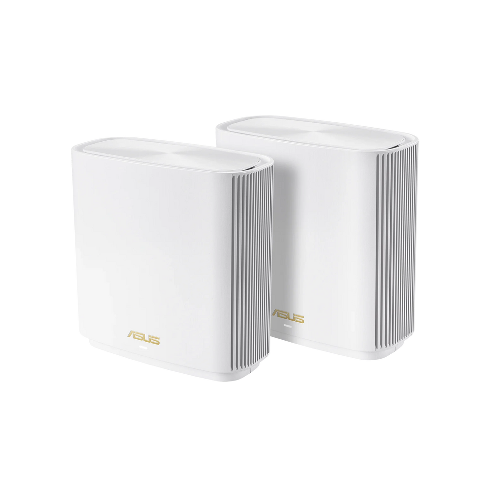 ASUS ZenWiFi AX Whole-Home Tri-band Mesh WiFi 6 System (XT8-WHITE)-2 pack, Protection up to 5,500 sq.ft/6+rooms, 6.6Gbps, 3 SSIDs, life-time free network security and parental controls, 2.5G port