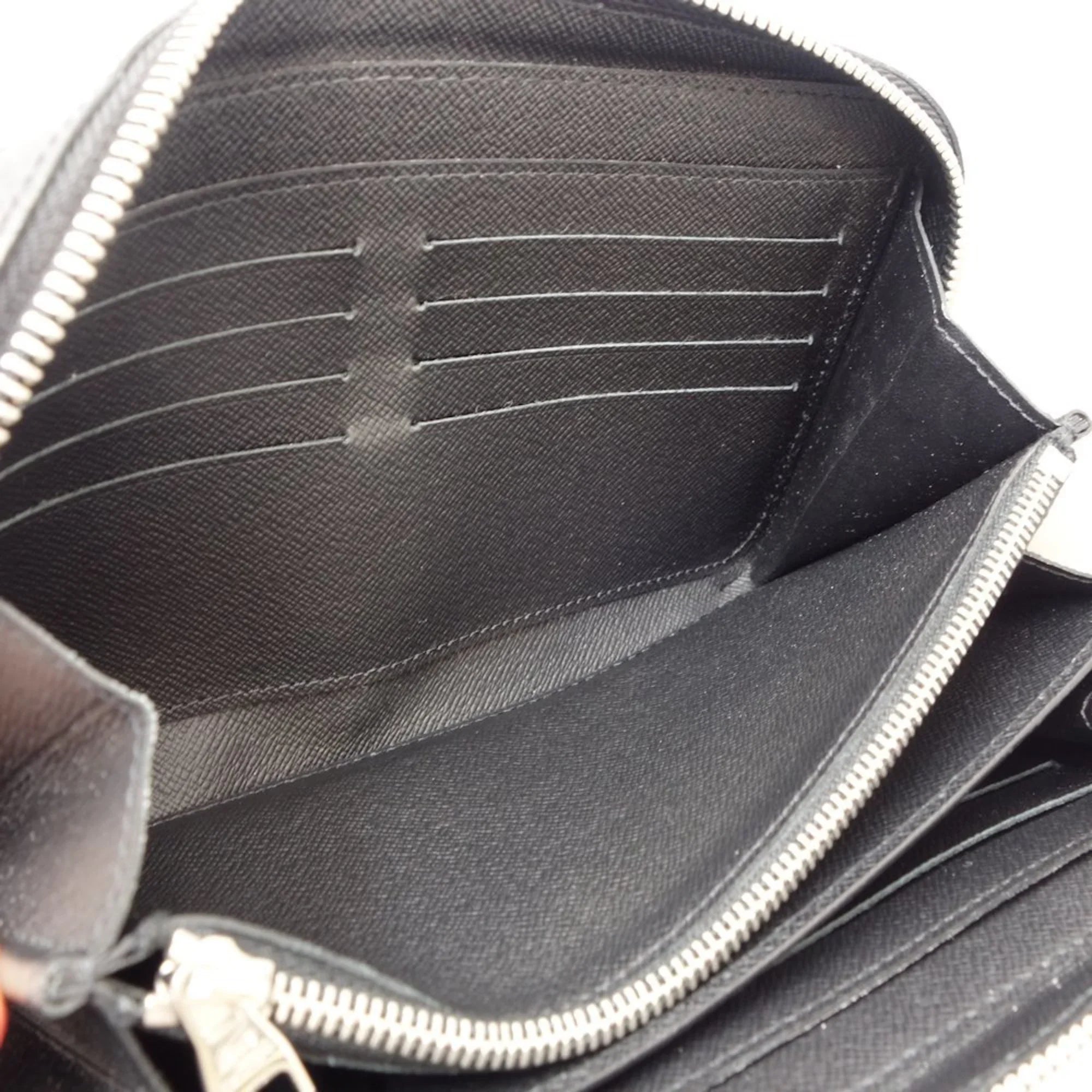 Pre-Owned Louis Vuitton Taiga LOUIS VUITTON Zippy XL M42097 Long Wallet Ardoise 083562 (Good)