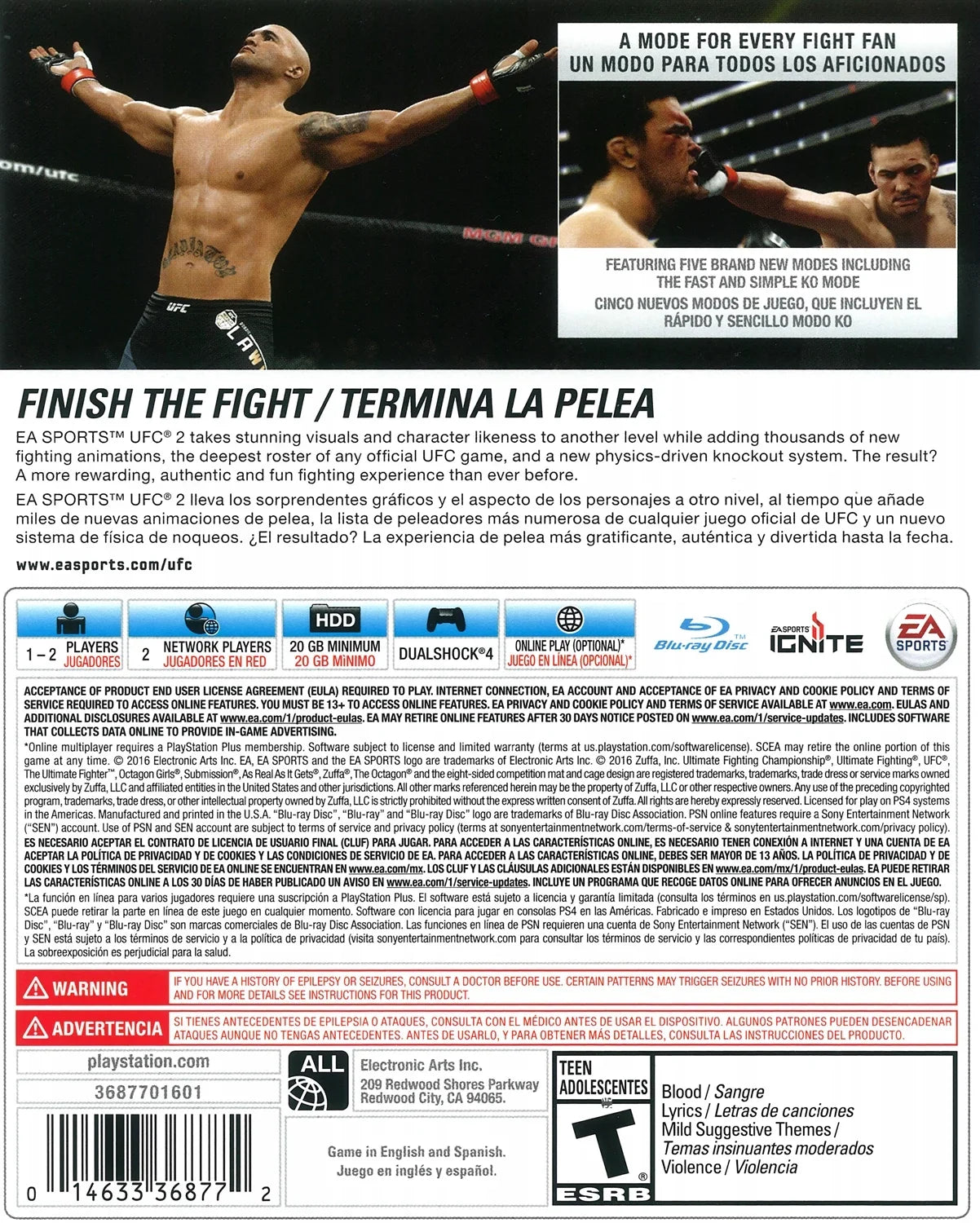 UFC 2, Electronic Arts, PlayStation 4, 014633368772