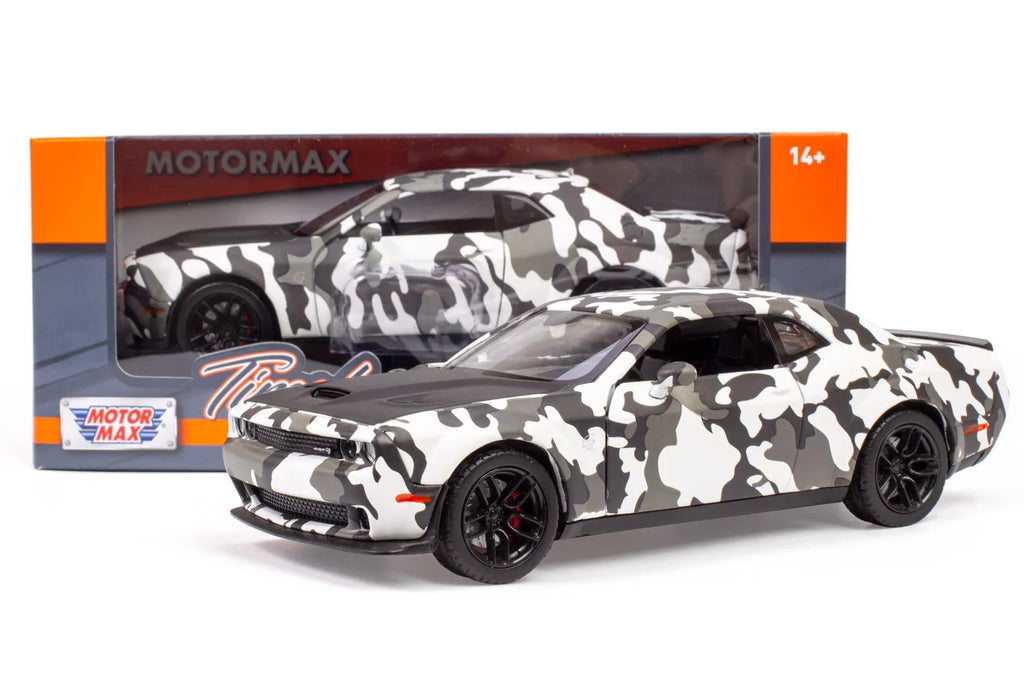 All Star Toys Exclusive 2018 Dodge Challenger SRT Hellcat Widebody Camouflage 1/24 Diecast Model Car by Motormax 79350 Camo