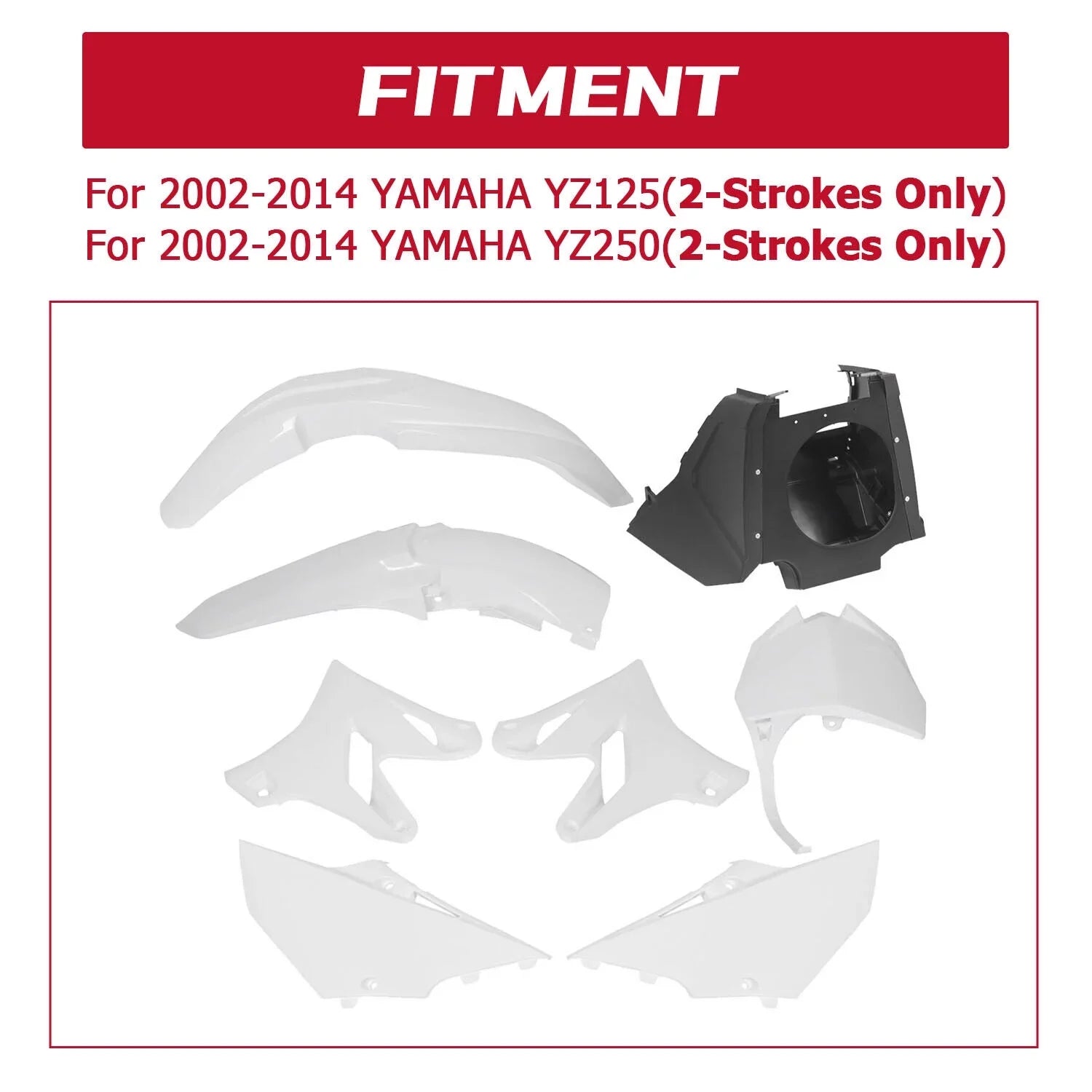Kojem Restyle Plastic Complete Kit 2002-2014 Yamaha YZ125 YZ250 White