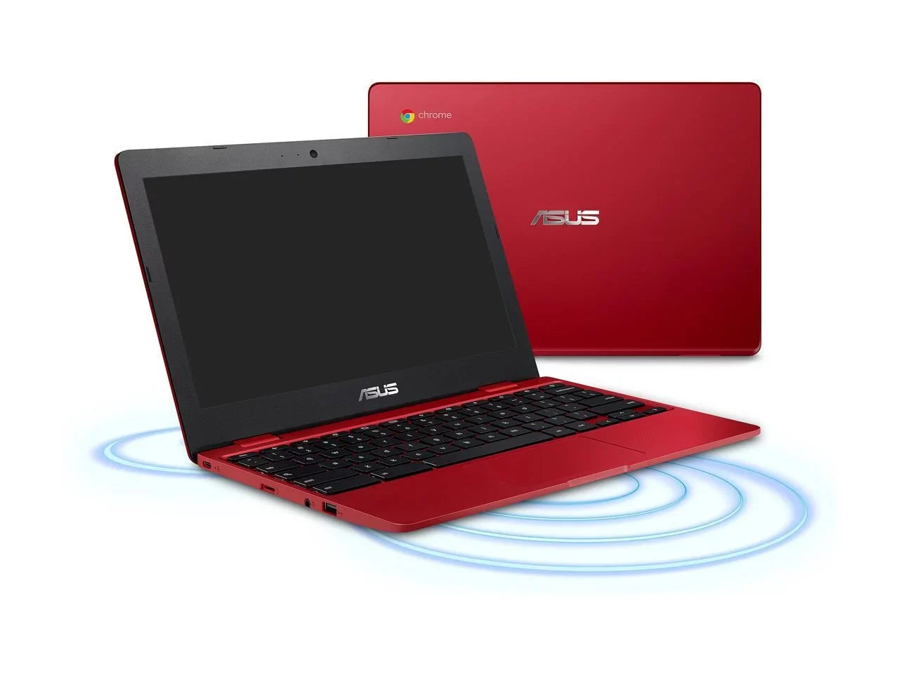 ASUS Chromebook Laptop in Red, 12, Intel Celeron, 32GB Flash Storage, 4GB RAM, C223NA-DH02-RD