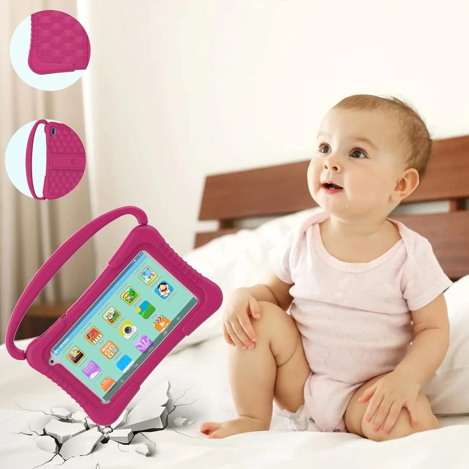 Kids Tablet 7 inch Tablet Kids WiFi Kids Tablets 32G Android 11 Dual Camera Educational Games Parental Control, Toddler Tablet with Kids Software Pre-Installed Kid-Proof YouTube Netflix