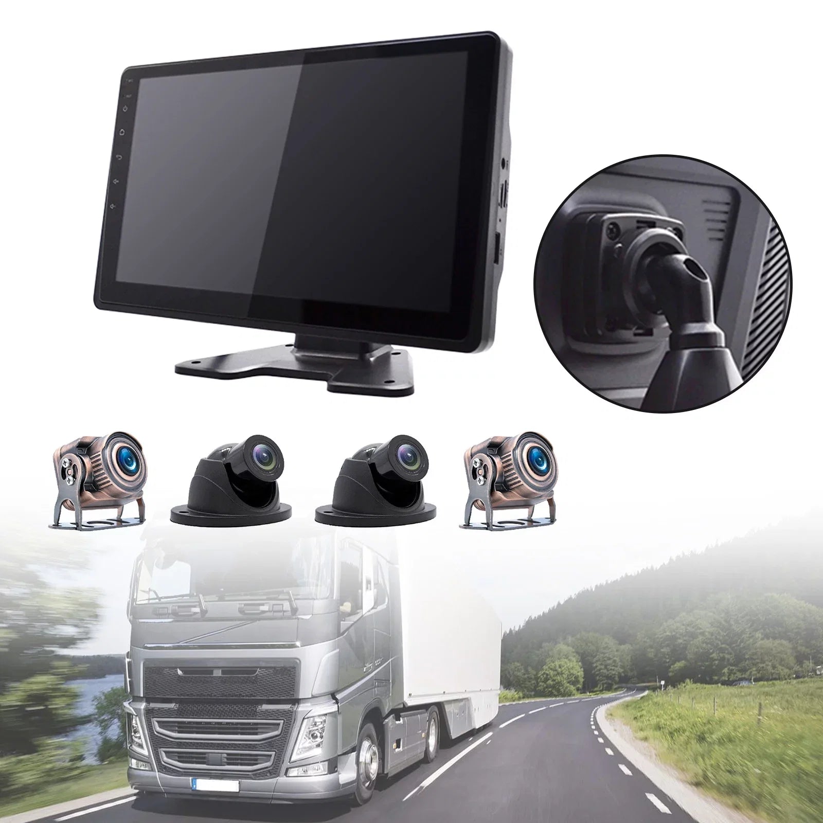 10.1"Monitor DVR Driving Video Recorder Touch Screen GPS RV Truck Bus Camera B