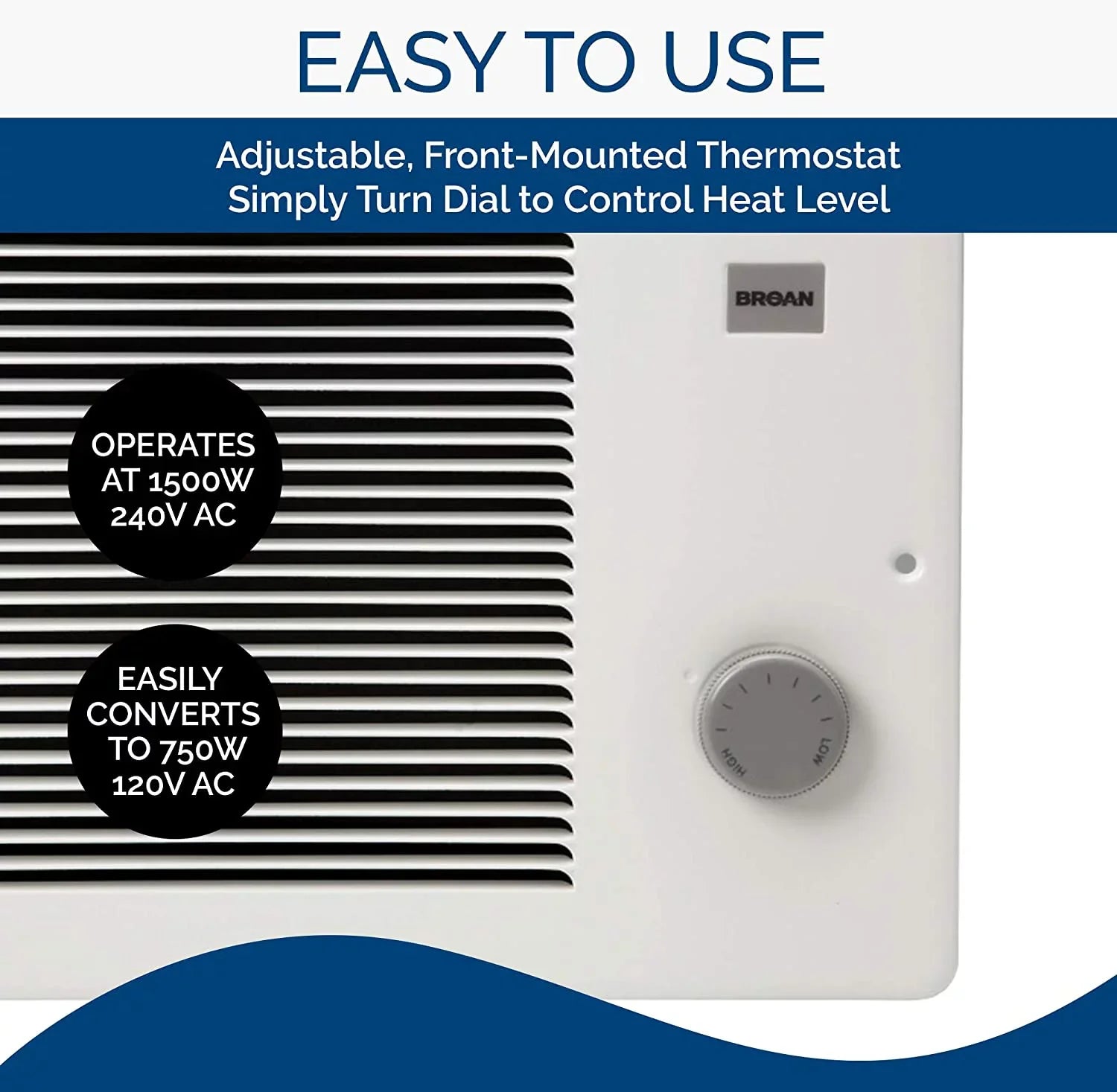 Broan 170 Wall Heater - White