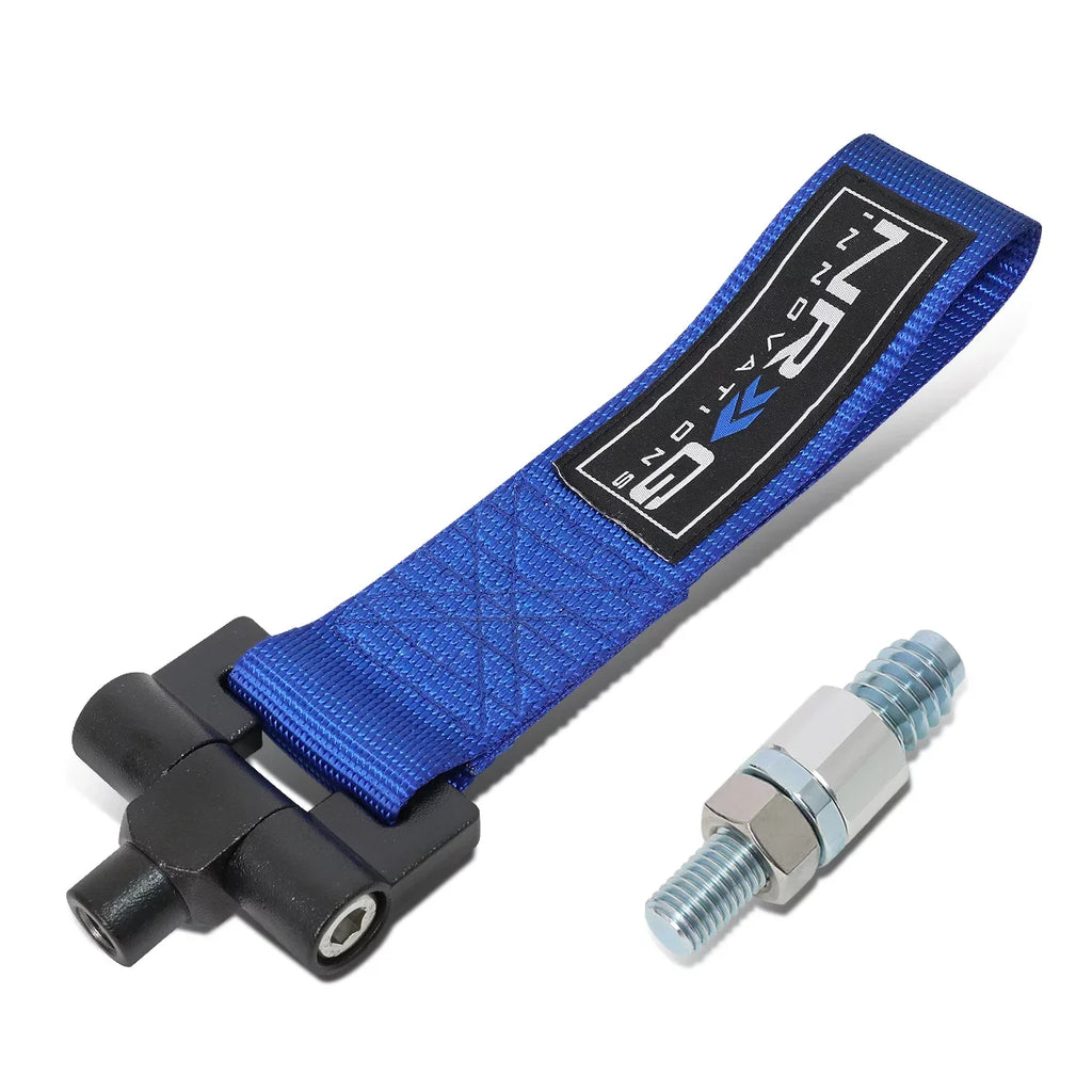 NRG Innovations NRG-TOW-E30BL NRG Innovations TOW-E30BL For 1984 to 1992 BMW E30 318i 318is 325e 325i 325is 325ix 635csi M6 Racing Tow Hook Strap Belt 85 86 87 88 89 90 91 92 93