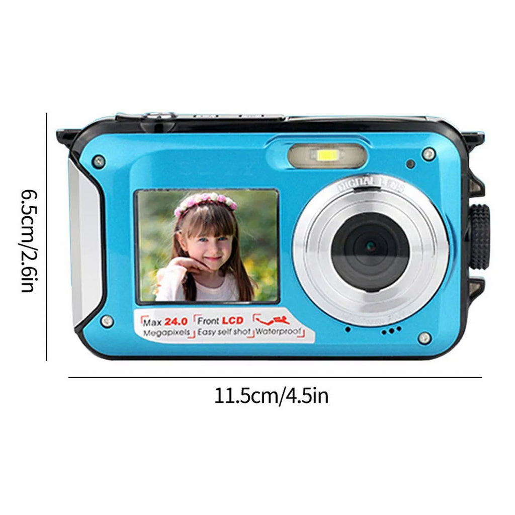 Megapixel Waterproof Dual Screen Full HD 1080P Digital Camera For Under Water Photo And Video Recording For Selfies With LED Flash Light Teen Electronics Girls