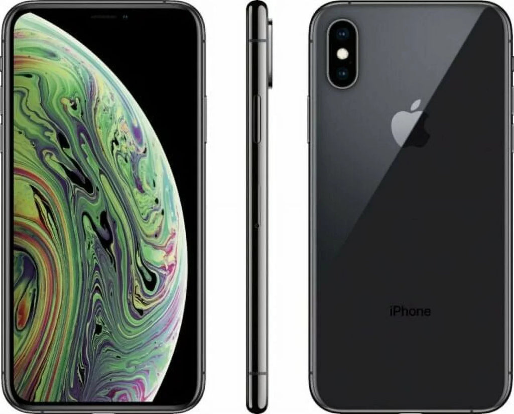 Restored Apple iPhone XS Max A1921 (Fully Unlocked) 64GB Space Gray (Grade A) w/ Wireless Earbuds (Refurbished)