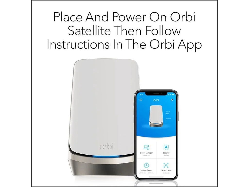 NETGEAR Orbi Quad-Band WiFi 6E Mesh Add-on Satellite (RBSE960) - Works with Orbi RBRE960, RBKE962, RBKE963, Adds Wrap Up to 3,000 sq. ft, AXE11000 (10.8Gbps)