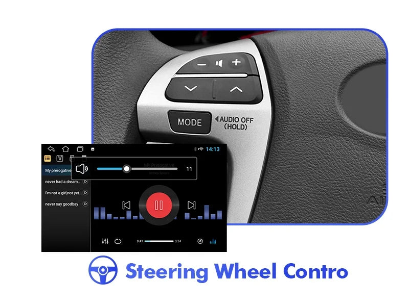 2+32G Android 10 Double Din Car Stereo Toyota Carmy 2006-2011 with 9 Inch Touchscreen Radio Built-in Wireless Carplay/Android Auto/GPS/Bluetooth/FM/AUX-in/Steering Wheel Control/Backup Camera