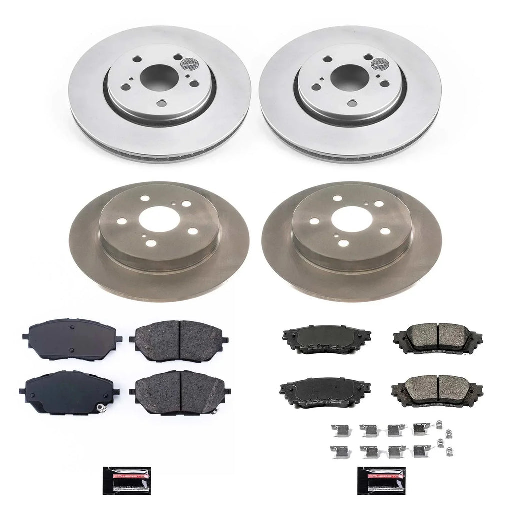 Power Stop Front and Rear Stock Replacement Brake Pad and Rotor Kit KOE7925 Fits 2019 Toyota C-HR