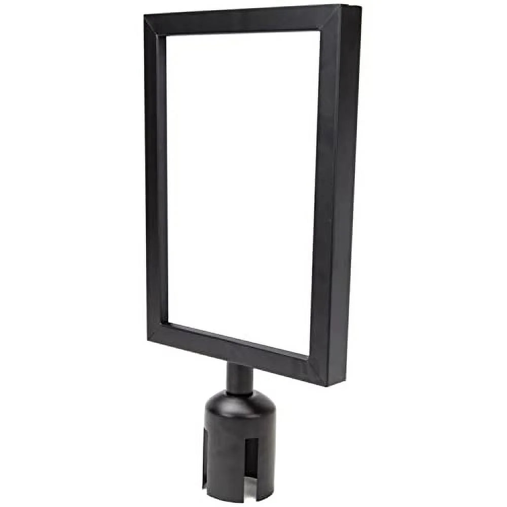 8.5" x 11" Stanchion Sign Holder - Double-Sided Black Metal Portrait Frame 2" Diameter Retractable Belt Stanchions by Pudgy Pedro's Party Supplies