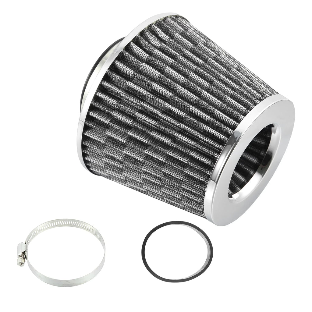 1pcs 2.7" 70mm Reducer Ring Inlet Cold Air Intake Cone Replacement Washable Clamp on Dry Air Filter Carbon Fiber Pattern