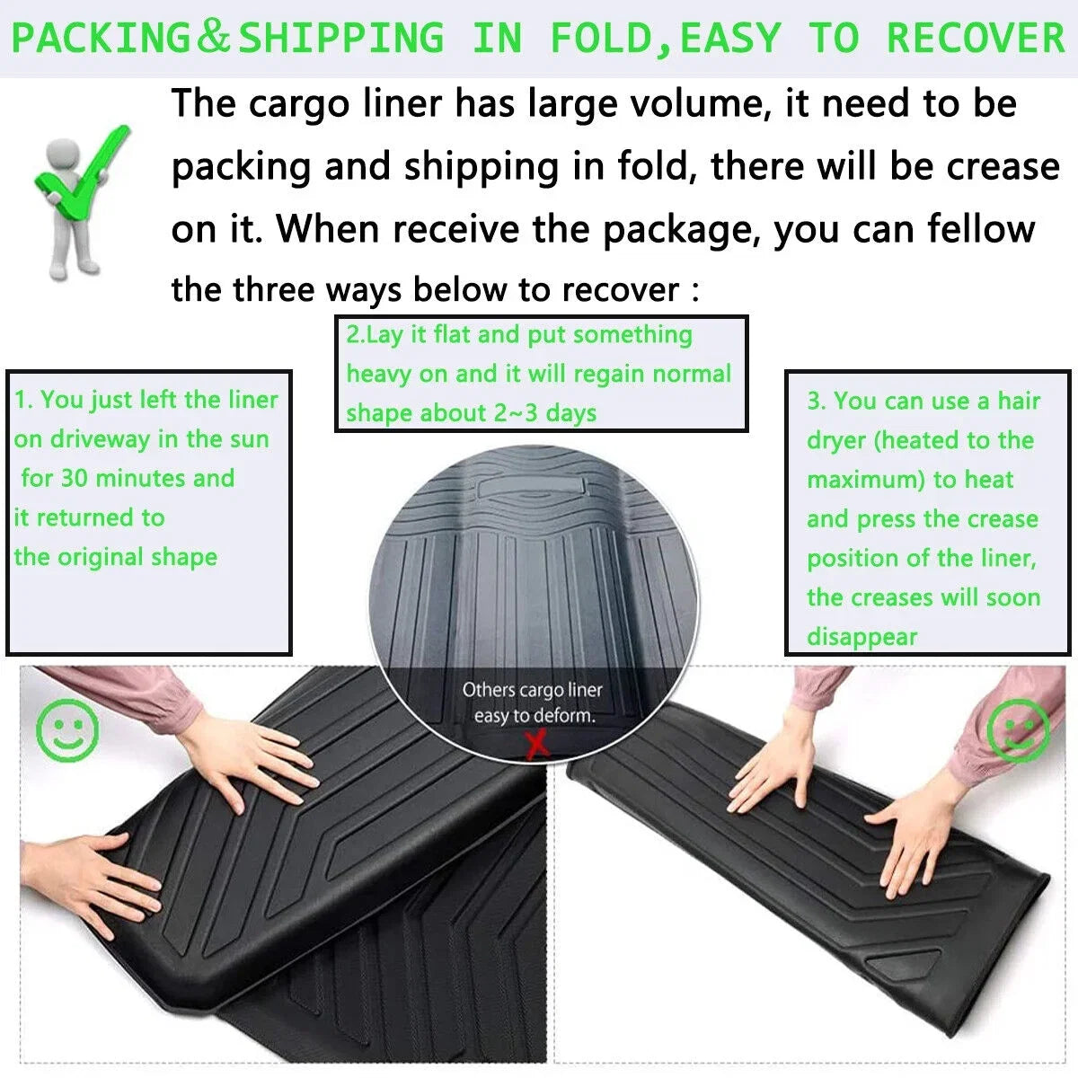 Trunk Liner TPO Cargo Mats 2014-2018 Subaru Forester Reliable Protection