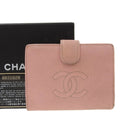 Pre-Owned Chanel CHANEL fold wallet with gama mouth caviar skin pink A13497 seal 8 series coco mark logo (Fair)