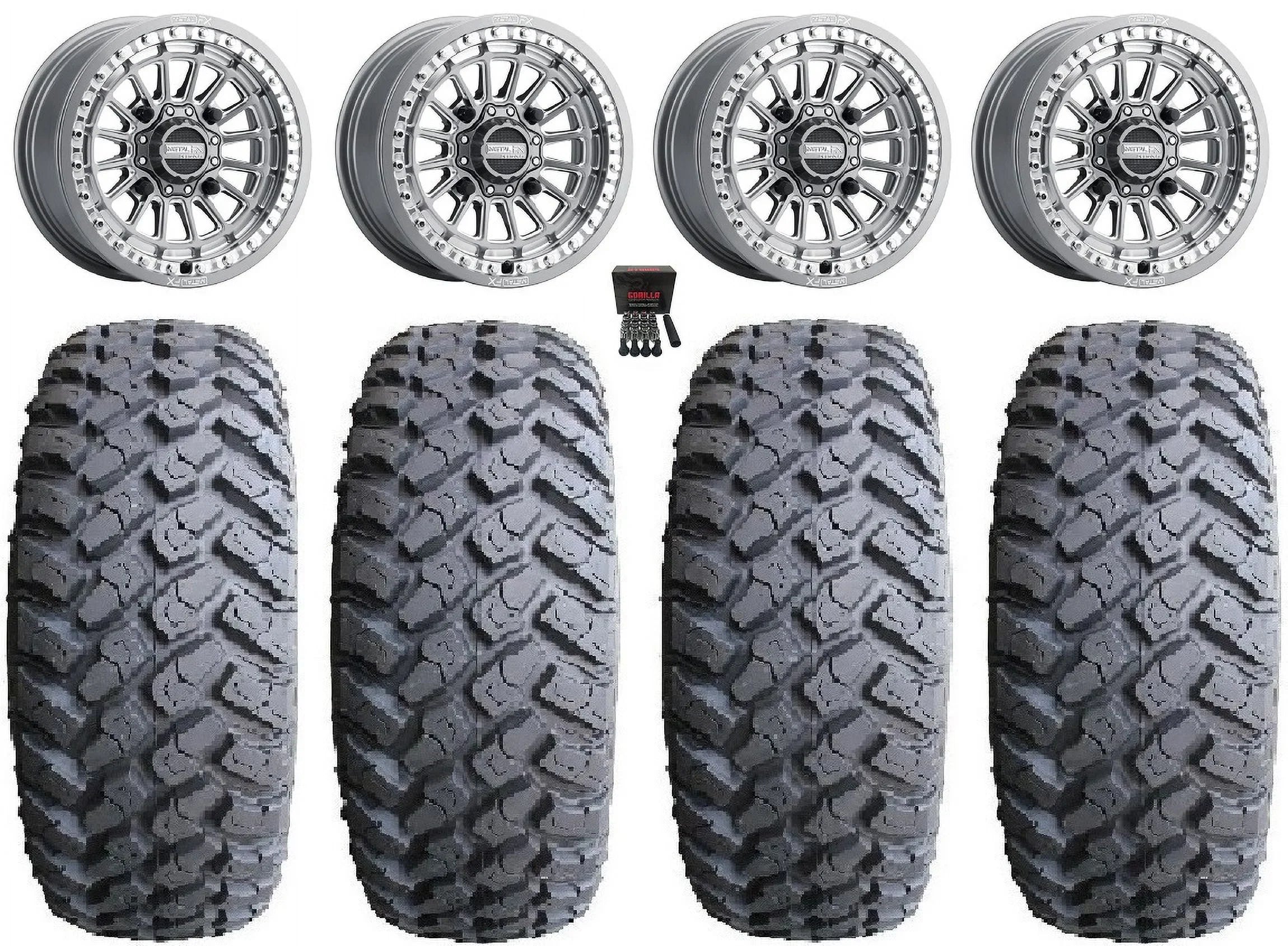 MetalFX Delta Bdlk CC 15" Wheels Gm 32" MotoHammer Tires Can-Am Maverick X3 / Honda Pioneer 1000 / Talon