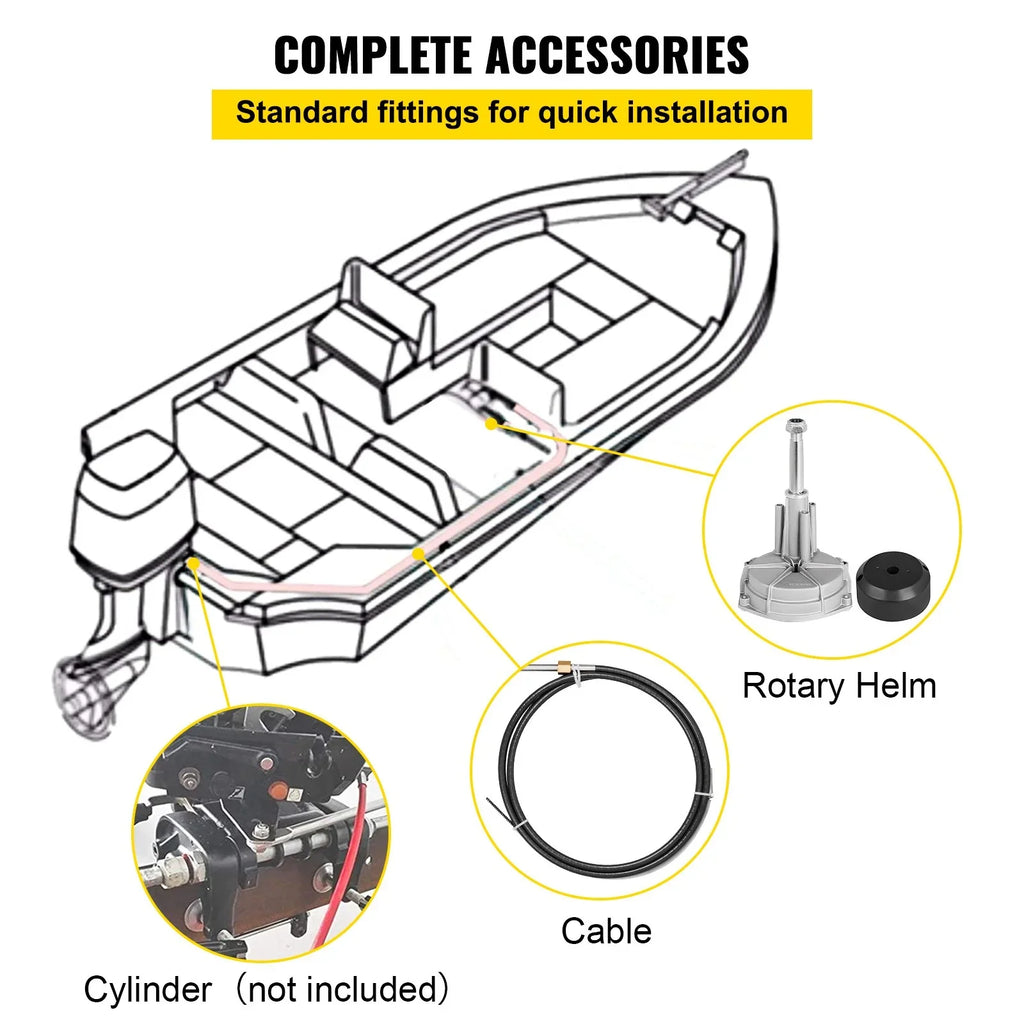 VEVOR Watercraft Steering Cable 14' Outboard Rotary Steering Kit