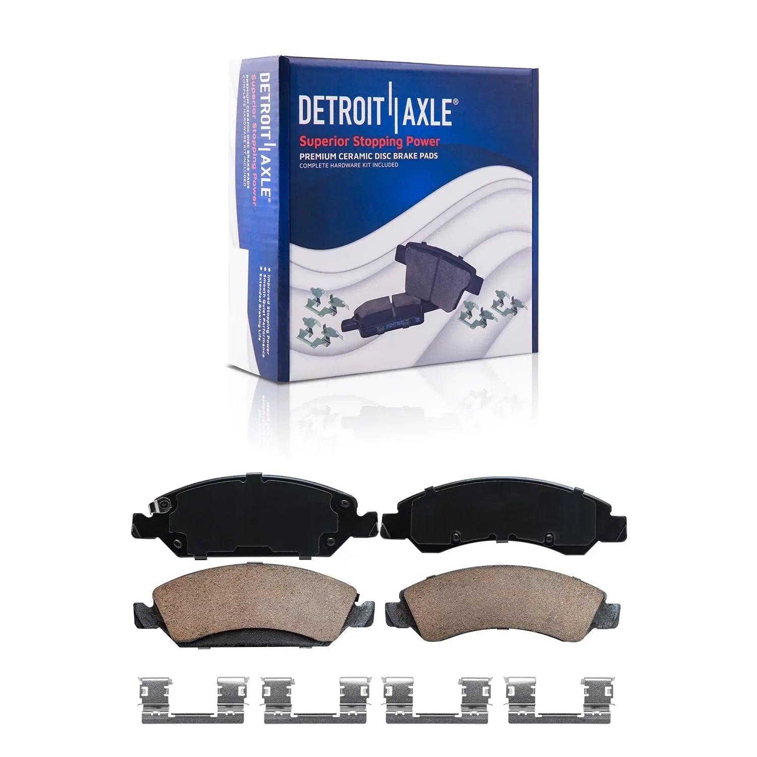 Detroit Axle - Brake Kit Chevy GMC Silverado Sierra 1500 Tahoe Suburban Yukon XL Cadillac Escalade ESV Brake Rotors Ceramic Brakes Pads Front and Rear Replacement