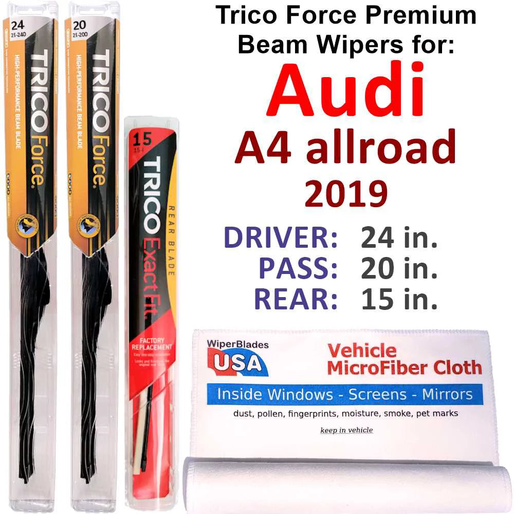 2019 Audi A4 allroad Permance Beam Wipers (Set of 3) w/Rear Wiper