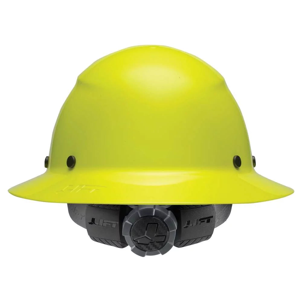 Lift Safety HDF-18HV DAX HiVis Yellow Full Brim Hard Hat with Ratchet Suspension