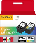 PG-275XL/CL-276XL Ink Cartridge Replacement Canon PG-275 CL-276 275 276 Combo XL with Canon PIXMA TS3520 TS3522 TS3500 TR4720 TR4722 TR4700 Printer(1 Black, 1 Color)