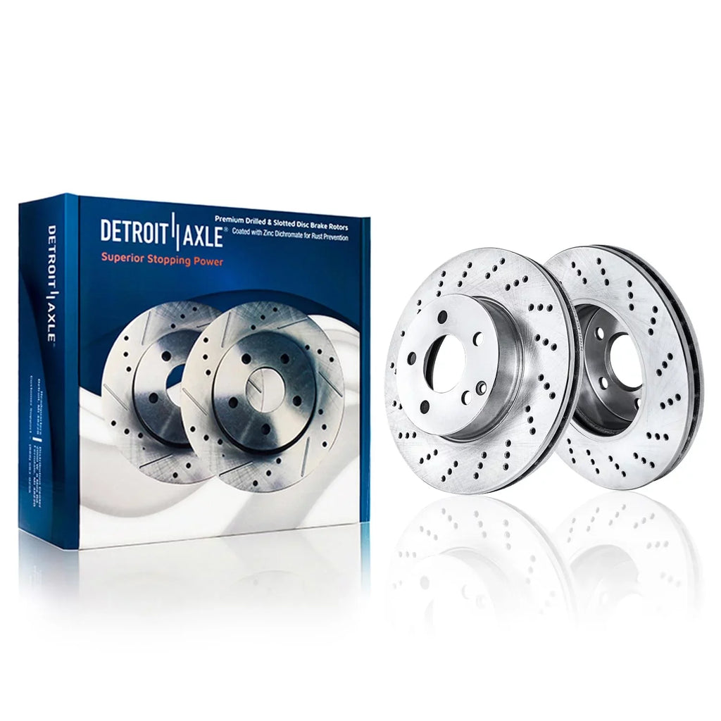 Detroit Axle - Brake Kit Mercedes-Benz C230 C250 C300 Brakes Rotors and Ceramic Brake Pads Front & Rear Replacement Fits select: 2008-2009,2012 MERCEDES-BENZ C 300 4MATIC