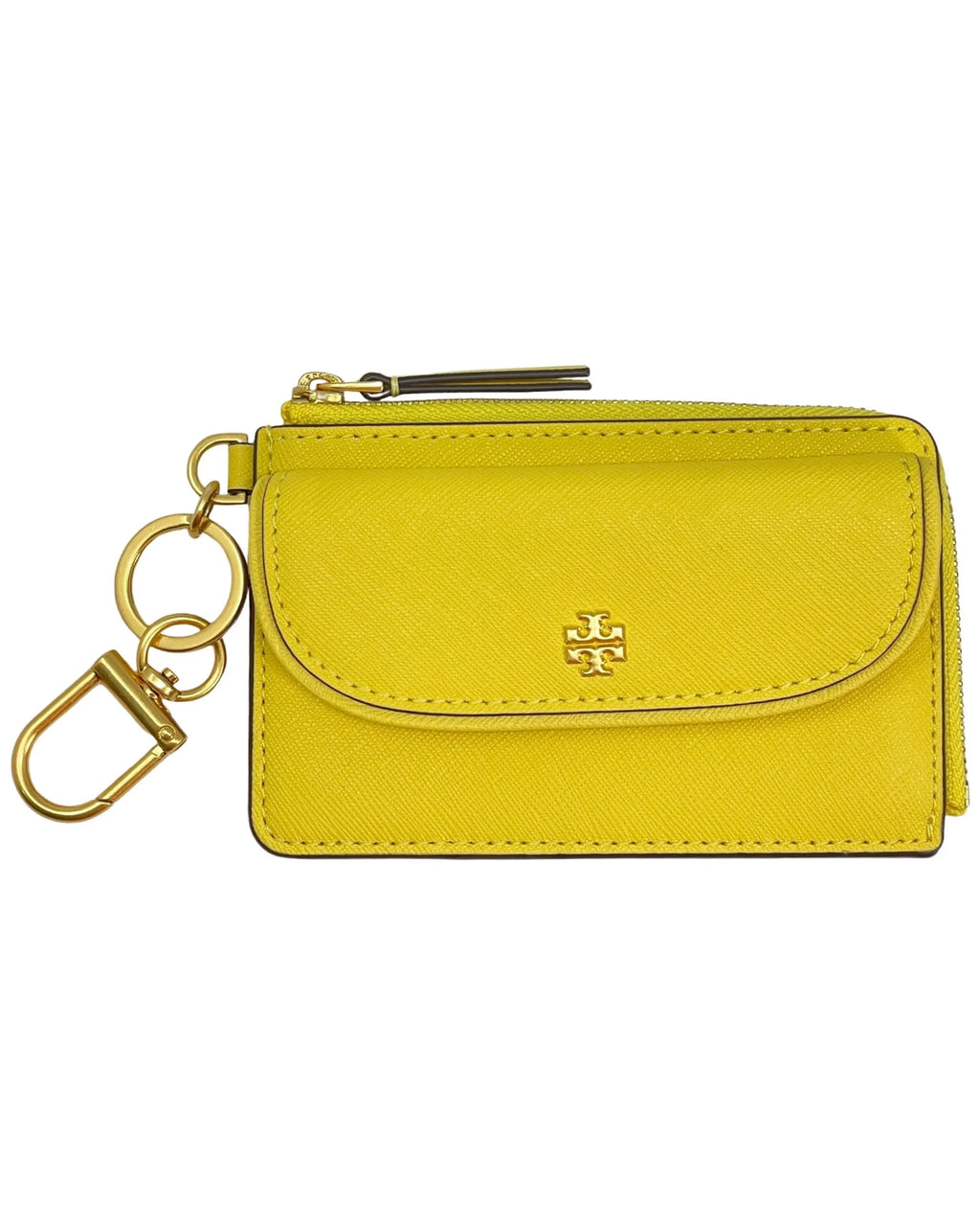 Tory Burch Emerson Saffiano Leather Zip Card Case (Yarrow)