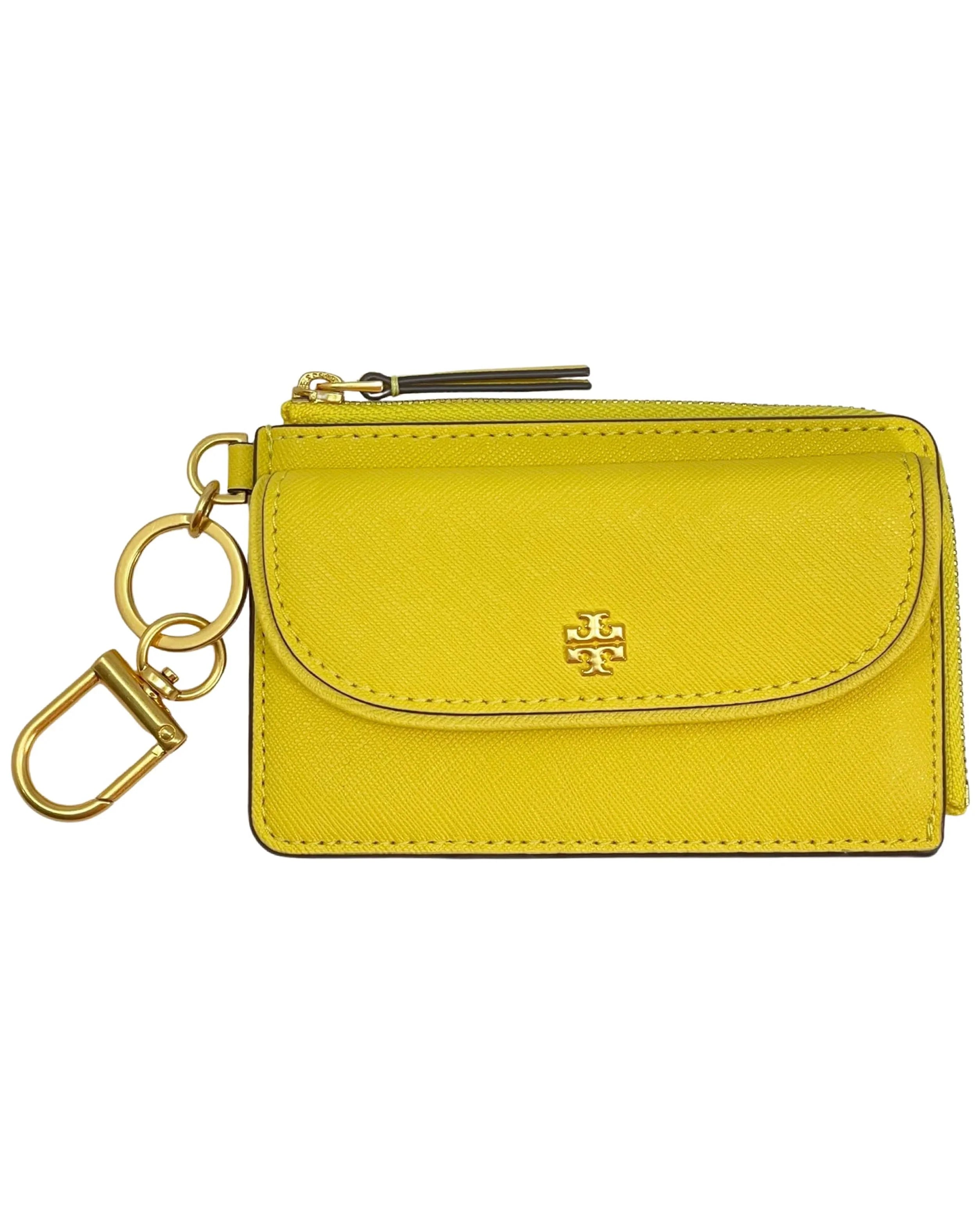 Tory Burch Emerson Saffiano Leather Zip Card Case (Yarrow)