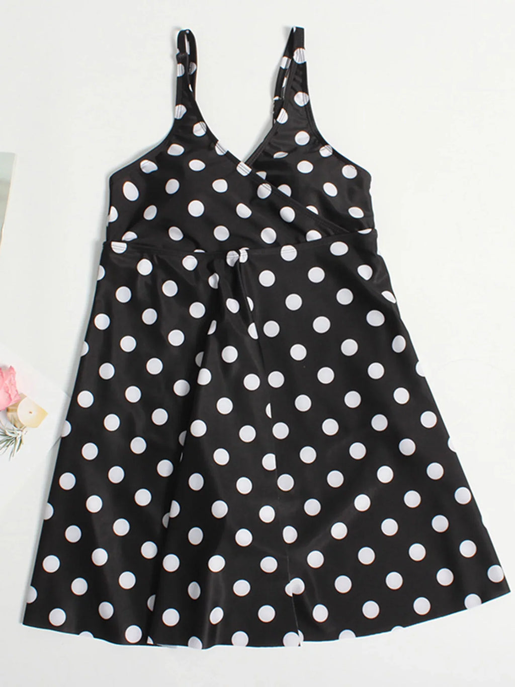Plus Size Swimsuit Women One Piece Bathing Suit Polka Dot Bikini with Build-in Shorts Dress Swimwear