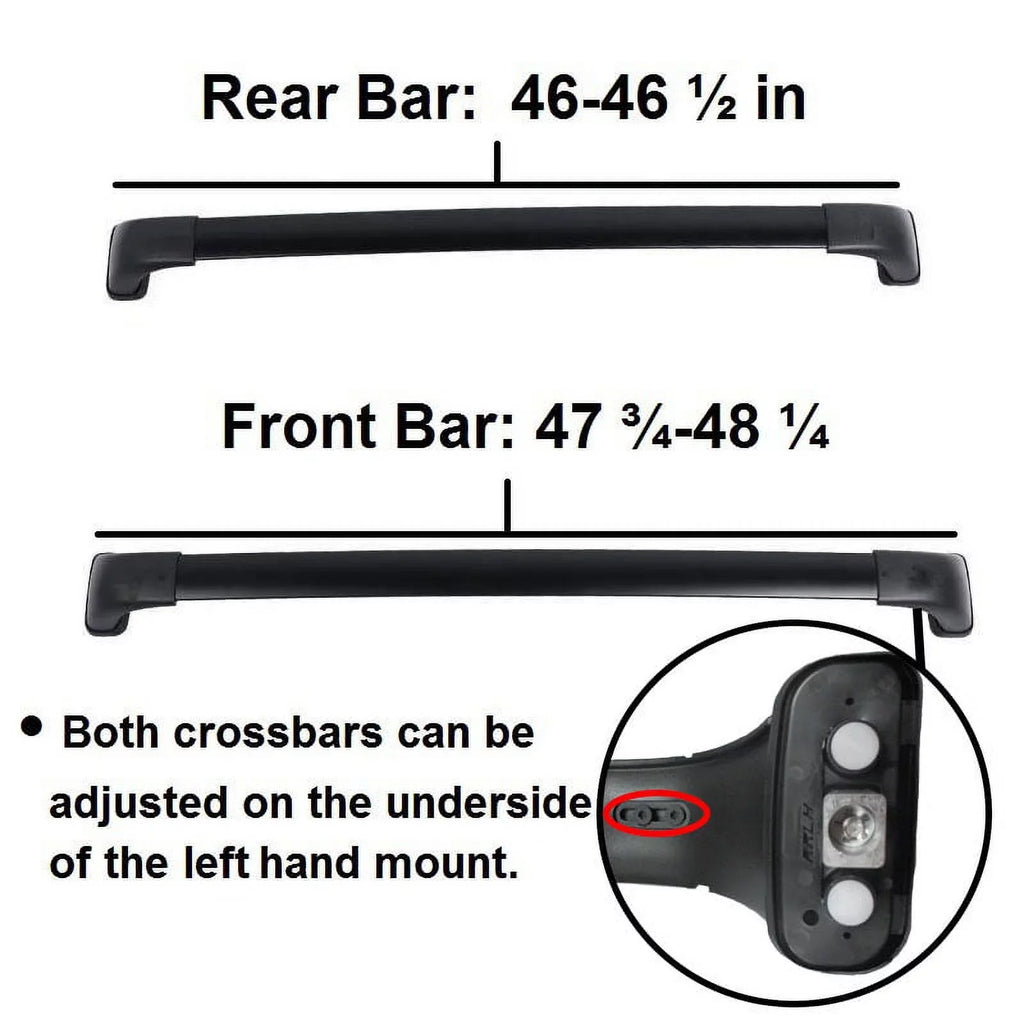 BRIGHTLINES Roof Rack Crossbars Replacement For Toyota Highlander XLE Limited SE Limited Platinum 2014-2019, a Set of 2pcs, Black Aluminum Top Cargo Rack