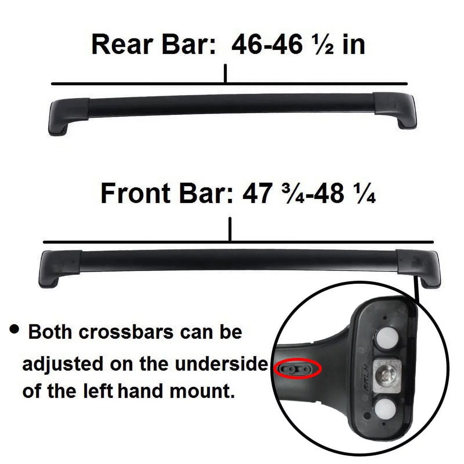 BRIGHTLINES Roof Rack Crossbars Replacement For Toyota Highlander XLE Limited SE Limited Platinum 2014-2019, a Set of 2pcs, Black Aluminum Top Cargo Rack