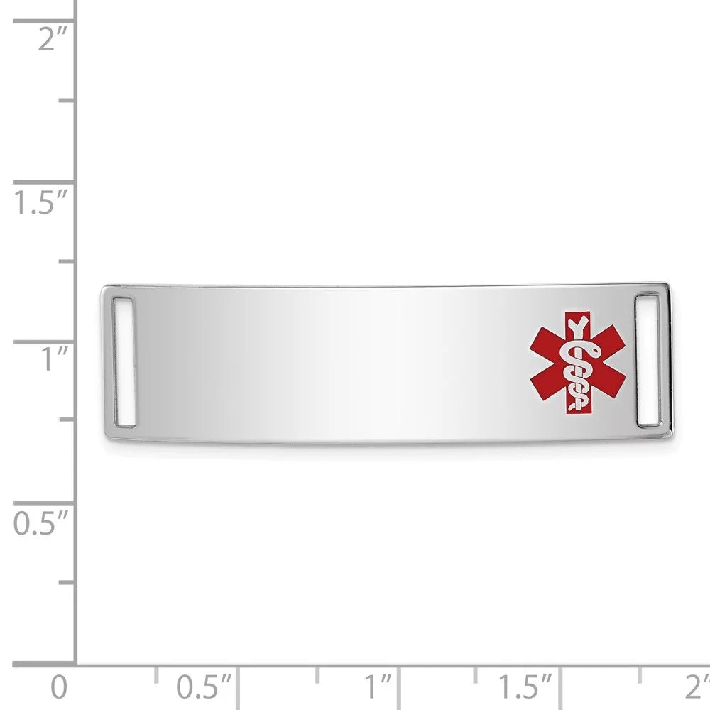Auriga 925 Sterling Silver Medical Id Plate inch Bracelet Women(L- 13inch, W- 40mm)