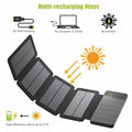 Jahy2Tech 4-Panel 7.2W Portable Solar Charger Power Bank Wireless Phone Charger with iPhone, Android