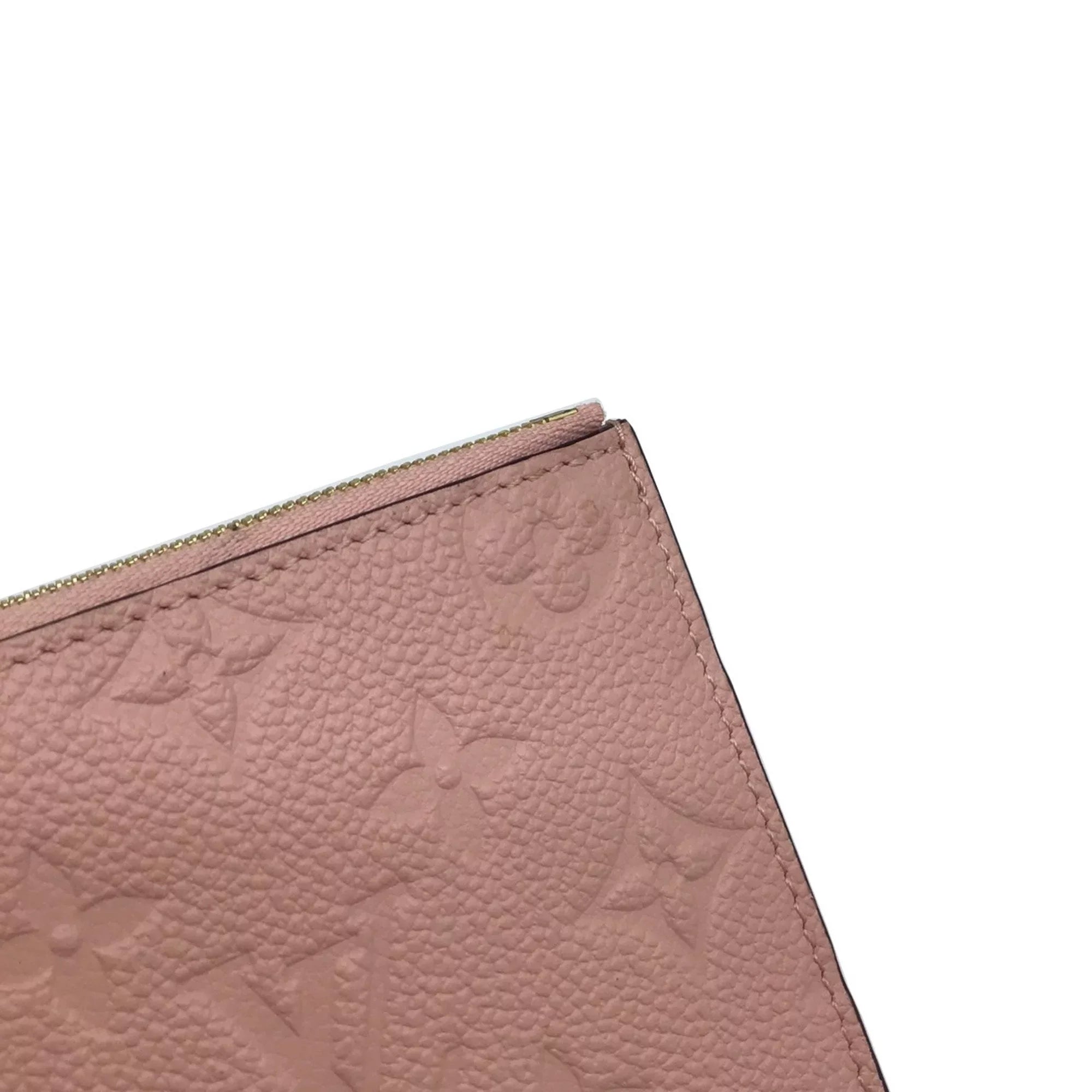 Pre-Owned LOUIS VUITTON Louis Vuitton Monogram Implant Pochette Felicie M67856 Chain Wallet Bag Pink G Hardware Gold Rose Ballerine Women's (Fair)