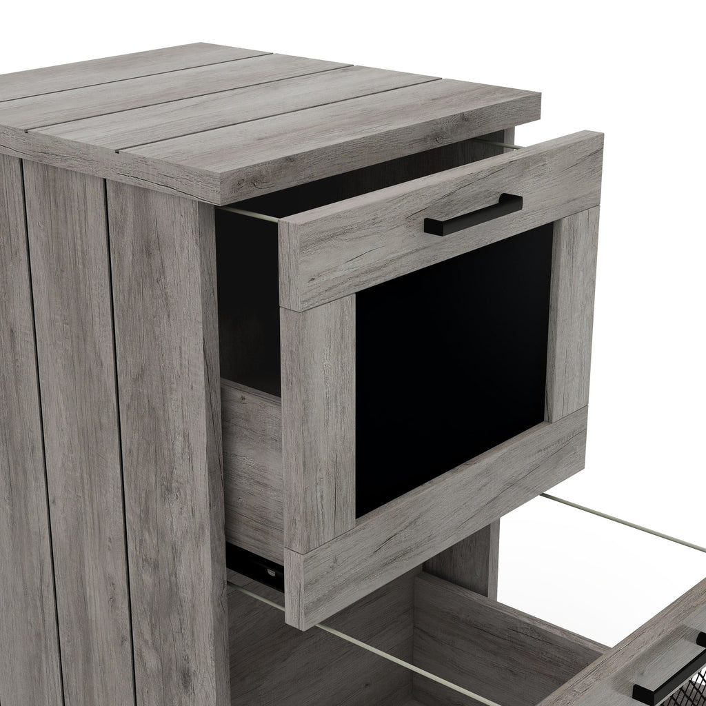Denhour DH BASIC Rustic Grey 2-Drawer File Cabinet by