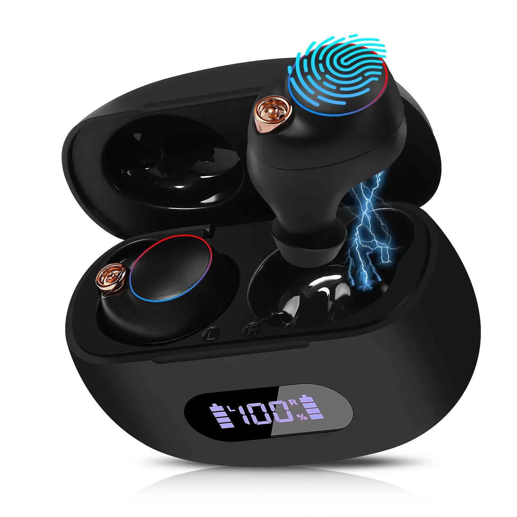 UrbanX True Wireless Bluetooth Earbuds + Charging Case, Black, Dual Connect, IPX5 Water Resistance, Bluetooth 5.2 Connection, Balanced, Bass Boost with Lenovo K5 Pro