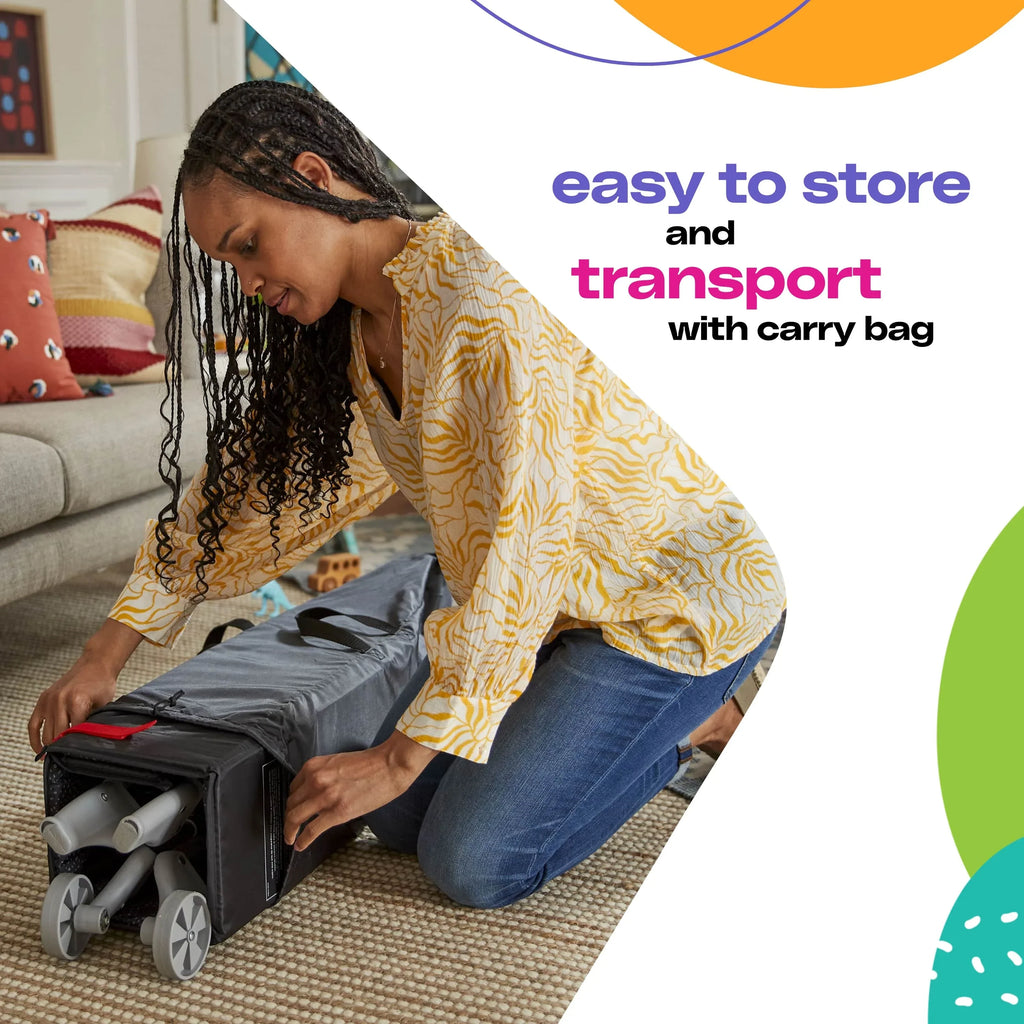 Cosco Kids Funsport Portable Compact Baby Play Yard with Carry Bag, Noir Dot